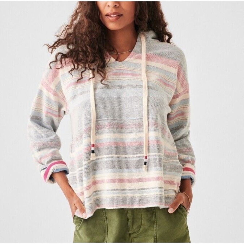 Faherty Byron Bay Hoodie Sweatshirt‎ Bloom Paradise Pink Blue S